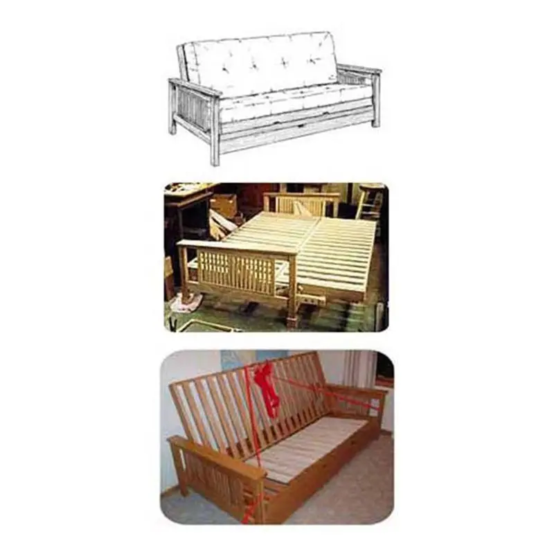 Mission-Style Couch or Futon – Solid Wood Living Room Plan
