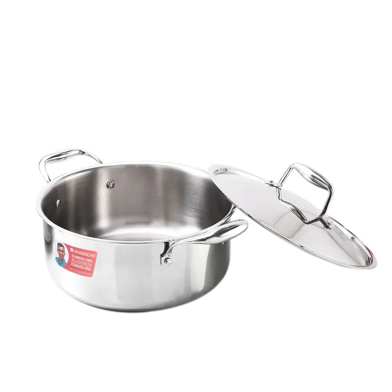 Nigella 24cm Tri-Ply Casserole – 4.8L Stainless Steel Stockpot with Lid, 2.6mm Wall Thickness & Cool-Touch Handle