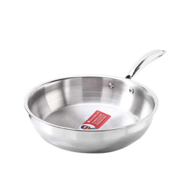 Nigella 24cm Tri-Ply Fry Pan – 2L Stainless Steel Sauté Pan, 2.5mm Thickness, Induction & Stovetop Ready