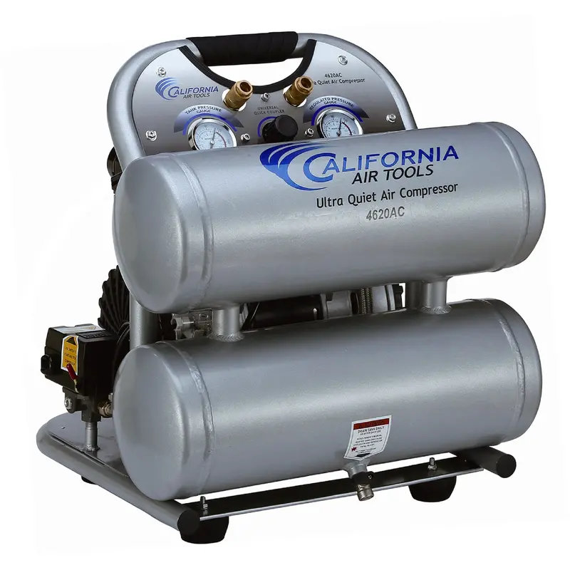 Oil-Free 2 HP Twin-Tank Air Compressor – 4.6-Gallon Capacity
