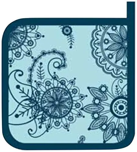 Oscar Blu Fabric Potholder Pair – Navy Blue Heat-Resistant Set