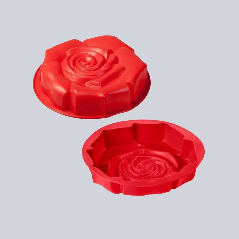 Pavoni Platinum Rose-Shaped Silicone Cake Mould – Elegant Detailing, Nonstick Release