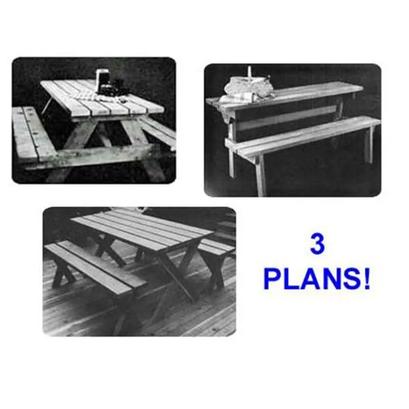 Picnic Table Value Pack – 3 Printable Woodworking Plans for Outdoor Builds