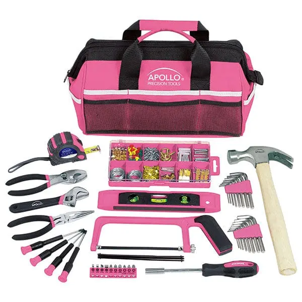 Pink Household Tool Kit – 201-Piece General Purpose Set (Model DT0020P)