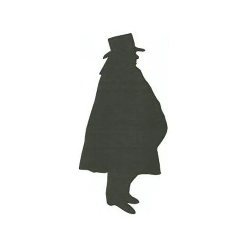 Plump Gentleman Shadow Cutout Template