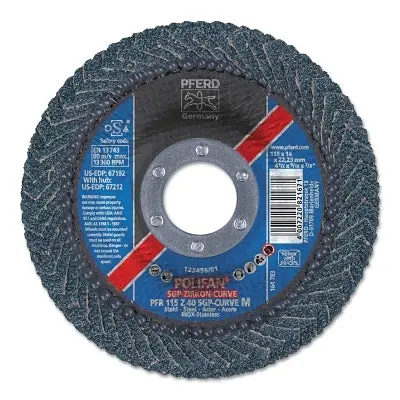 POLIFAN Curve Flap Wheel – 4-1/2″ x 5/8″, 60 Grit, 13,300 RPM Max