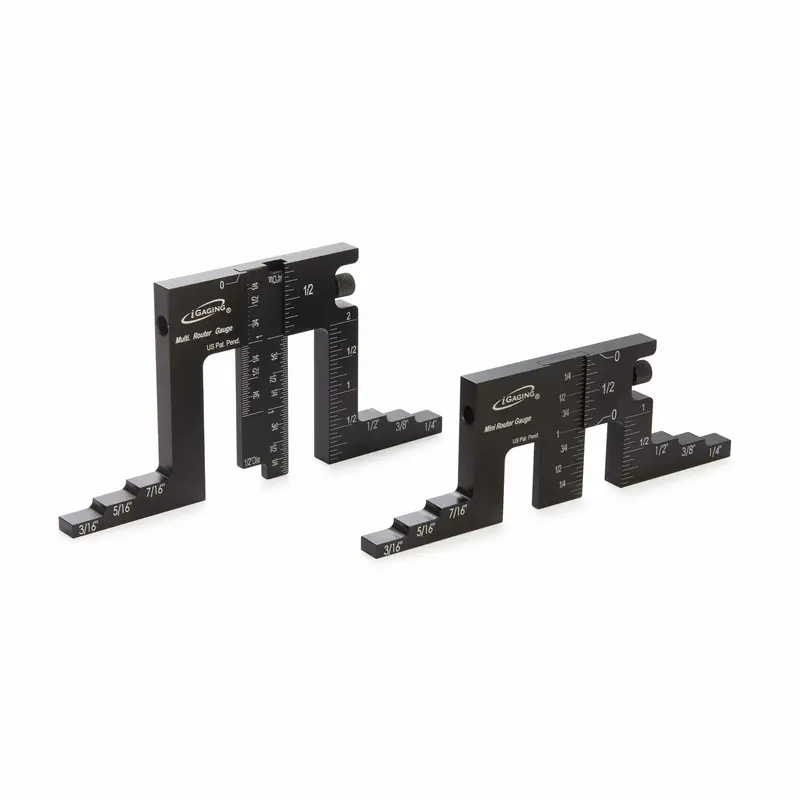 Precision Router Depth and Bit Alignment Gauge Set