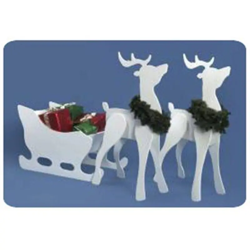 Proud Reindeer & Sleigh Holiday Display – Printable Woodworking Plan