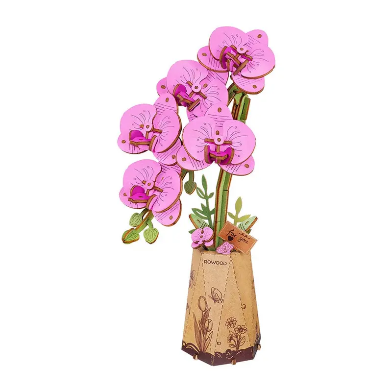 Purple Moth Orchid 3D Laser-Cut Wooden Flower Kit