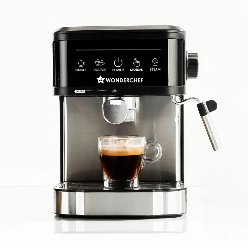 Regalia Neo 20-Bar Espresso Machine with Integrated Milk Frother – LCD Display, Dual Thermo Block, Metal Portafilter, Ideal for Cappuccinos & Lattes
