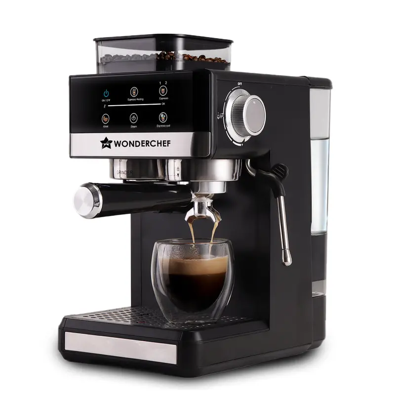 Regalia Neo Espresso & Grinder Combo – 20-Bar Pressure, 20-Grind Settings, Hot/Cold Brew Options, Café-Quality Results