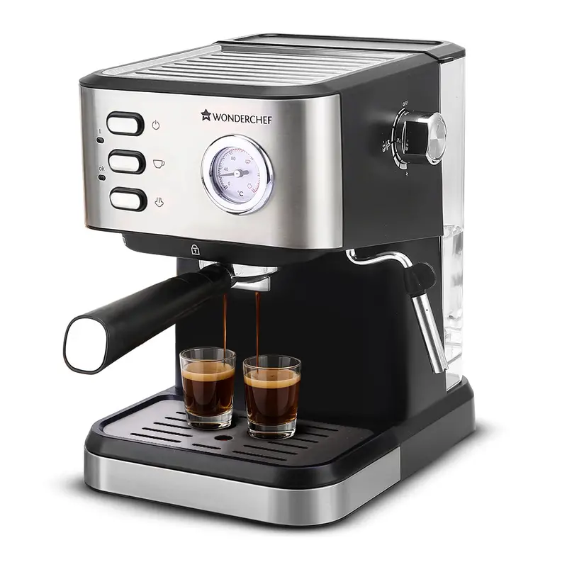 Regenta 19-Bar Espresso Machine with Steam Wand, Metal Portafilter & Temperature Control – Home Barista Setup