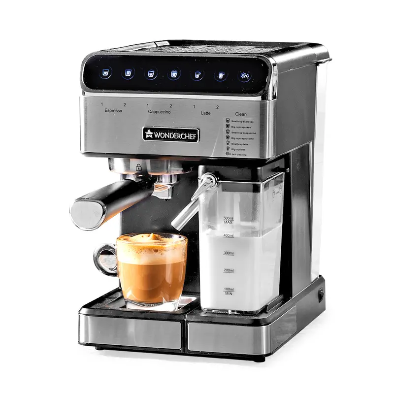 Regenta 20-Bar Automatic Coffee Maker: Precision Brewing with Integrated Milk Steamer — 2-Year Warranty