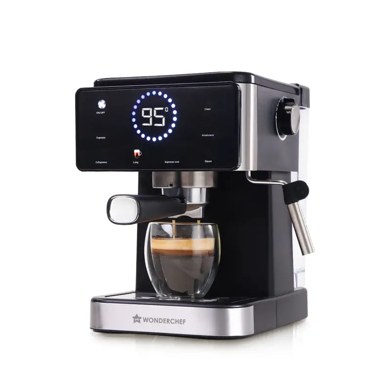 Rinaldi Digital Espresso Machine – 20-Bar Pressure, Hot & Iced Brew Options, Auto-Cleaning Function, Precision Brewing System