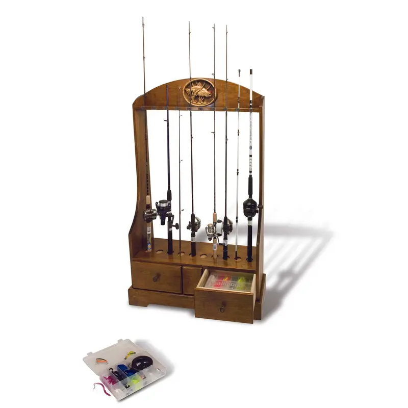 Rod, Reel & Tackle Organizer Stand – Printed Woodworking Project Plan