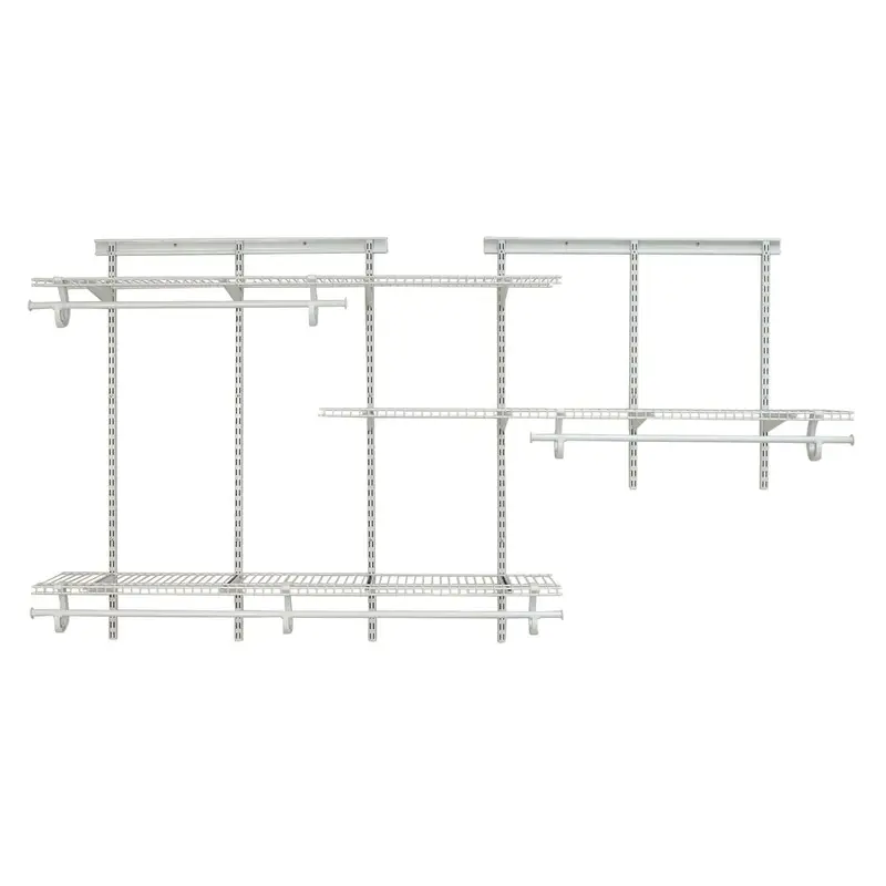 ShelfTrack Expandable Closet Organizer – 5′ to 8′ Width, White