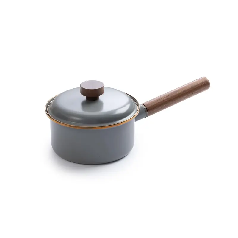 Slate Gray Enamel Saucepan – Indoor and Outdoor Use