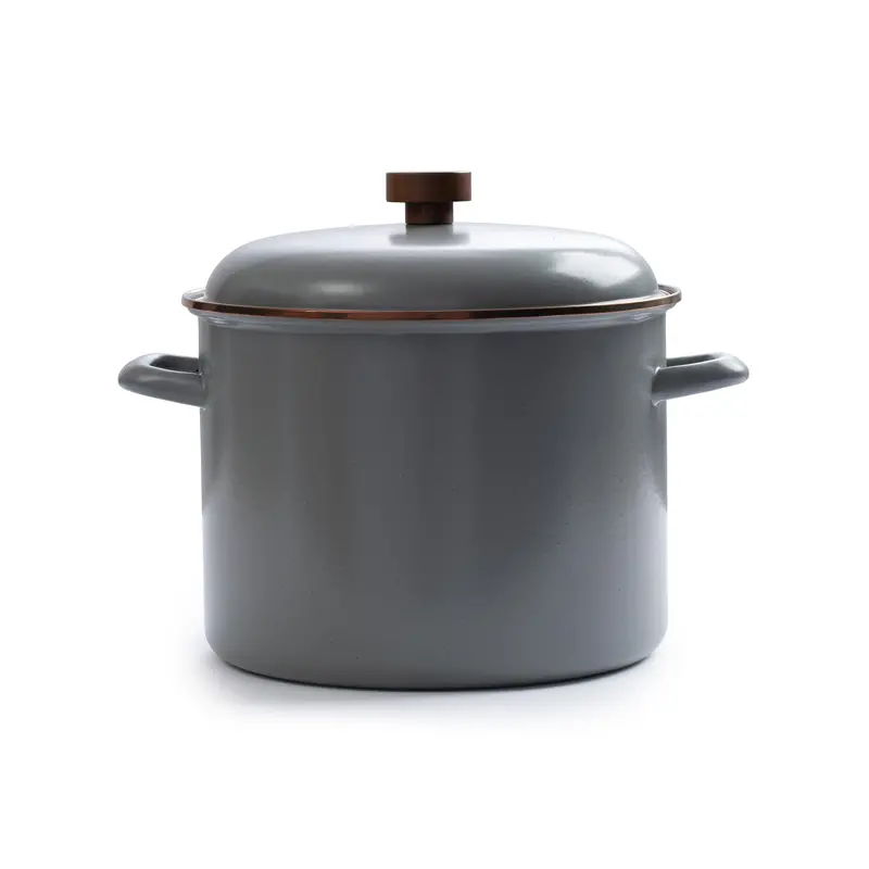 Slate Gray Enamel Stock Pot – Indoor & Outdoor Compatible