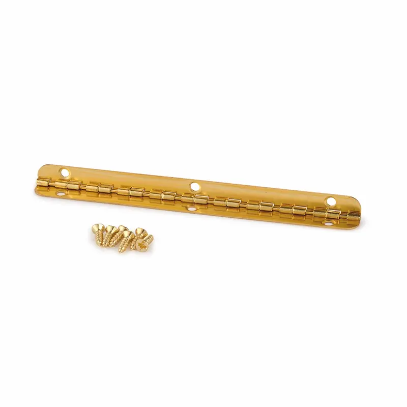 Small Piano-Stop Hinge – Brass-Plated Limiting Hinge for Lid Control