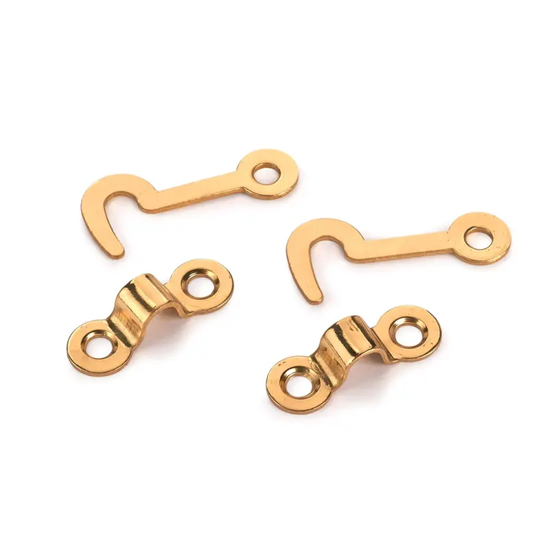 Solid Brass Miniature Hook-and-Latch Hinge Set – Includes Fasteners, 2-Pack