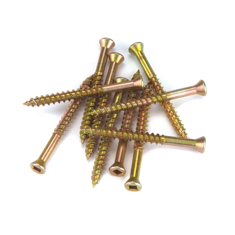 Square-Drive Trim Head Wood Screws – Yellow Zinc Finish (100-Pack)