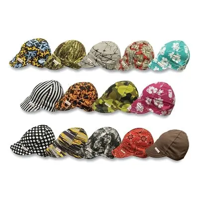 Style 1000 Single-Sided Adjustable Work Cap – Size 7¾, Assorted Designs