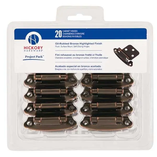 Surface-Mount Self-Closing Flush Hinge Pack – Oil-Rubbed Bronze, 20-Piece Set