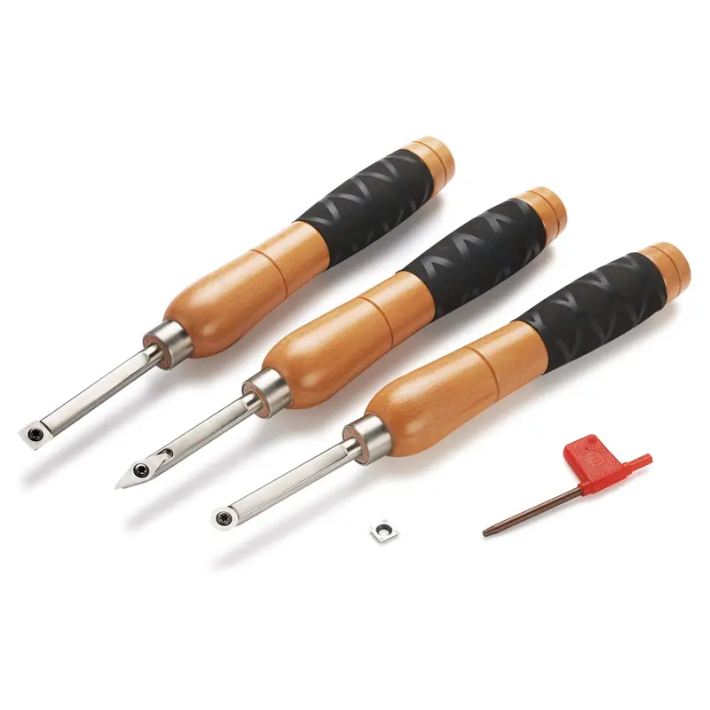 Three-Piece Replaceable Carbide-Tipped Turning Tool Set