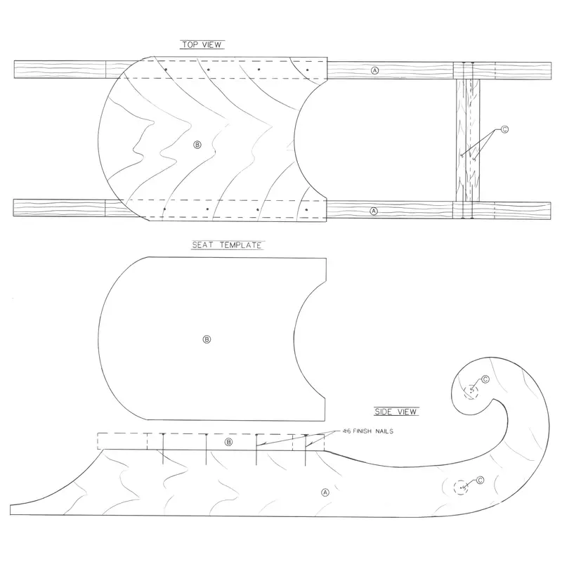Traditional Wooden Sled Building Template
