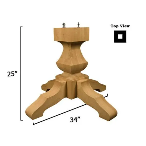 Transitional Pedestal Base Kit for Dining Tables