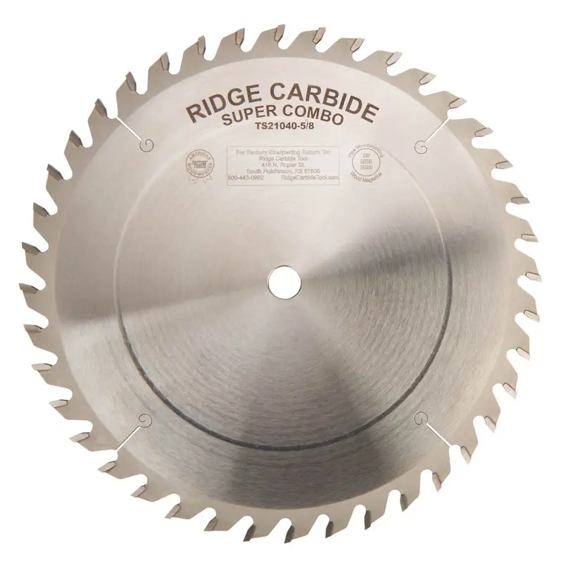 TS2000 Super Combo Blade — 10-Inch, 5/8″ Arbor, 40-Tooth Alternate Top Bevel (ATB), Full Kerf