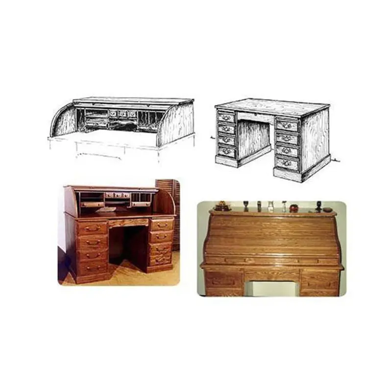 Twin Tambor Roll-Top Desk Woodworking Plan PDF