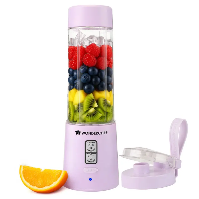Twister Portable Blender – 500ml, Dual-Rotation Stainless Blades, USB-C Charging, Ice-Crushing Capability, Lavender
