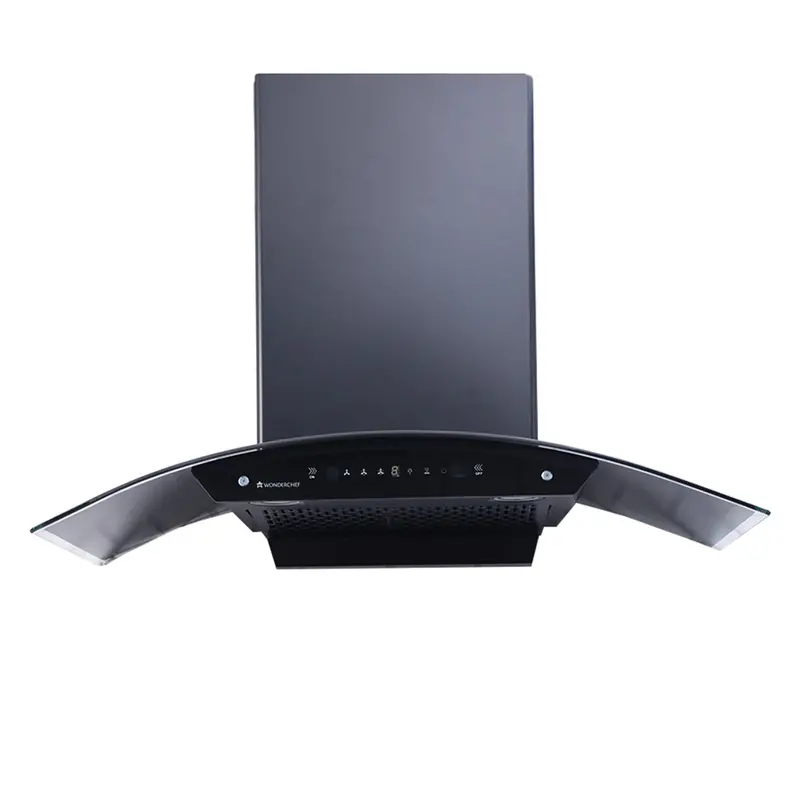 Ultima C-Line 90cm Auto-Clean Chimney – 1200 m³/hr Suction, Curved Glass & Smart Motion-Sensor Interface