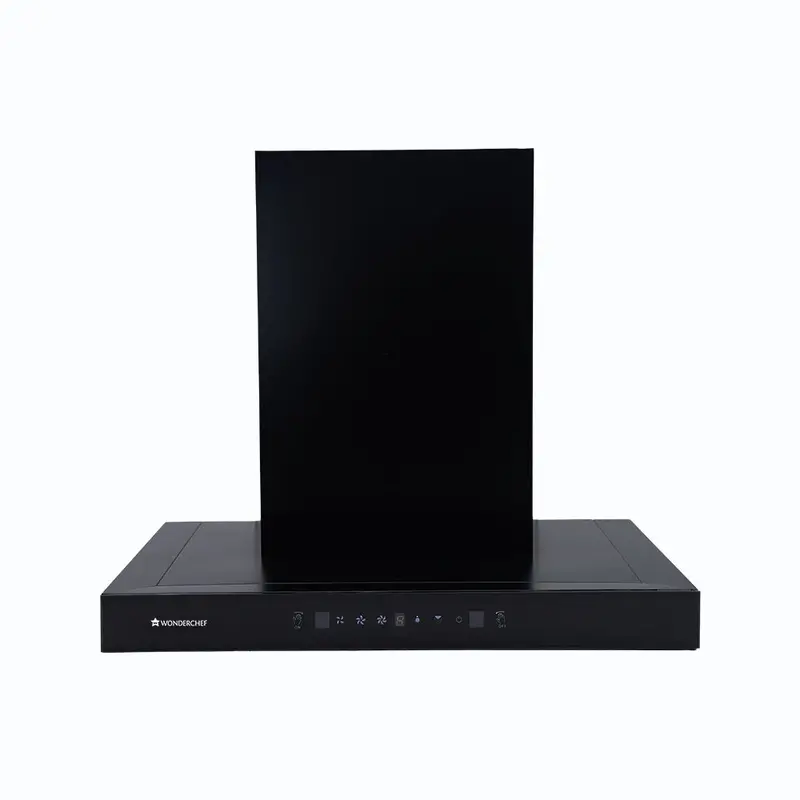 Ultima D-Lite 90cm Auto-Clean Chimney – 1400 m³/hr Suction, Curved Glass, Baffle Filter & Motion-Sensor Controls