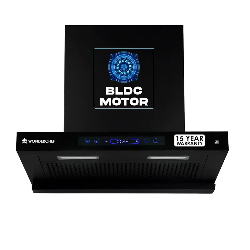 Ultra Sleek 60cm Filterless Auto-Clean Chimney – 1800 m³/hr, Smart Touch Panel & Oil Collector