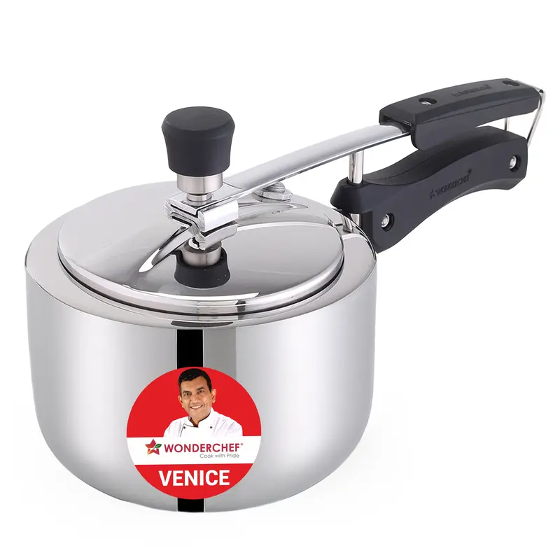 Venice 2L Compact Pressure Cooker – Triply Construction, Easy-Clean Inner Lid
