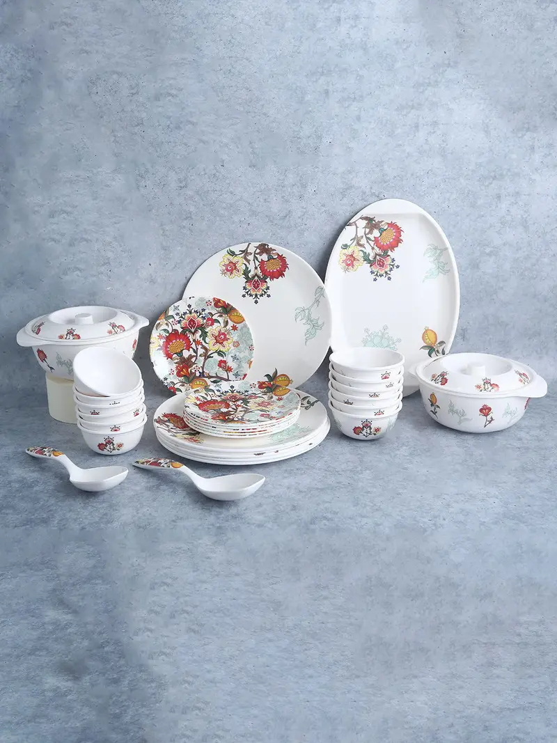 Venice Premium Melamine Dinner Set – 31-Piece Food-Safe, Stain & Chip Resistant Collection