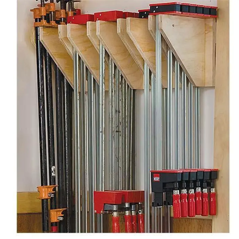 Wall-Mounted Clamp Rack Woodworking Plan — Printable PDF Project Guide