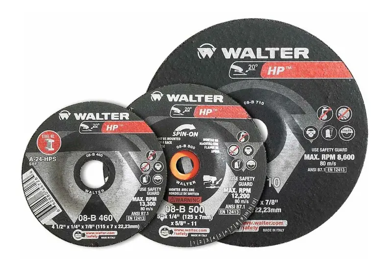 Walter 08B510 5″ High-Performance Type 27 Grinding Wheel (1/4″ Thick, 7/8″ Hub)