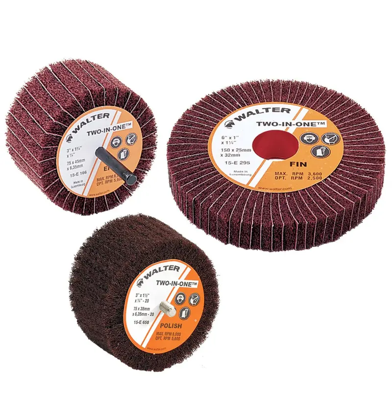 Walter 15E166 Extra-Fine 3″ × 1-3/4″ Two-in-One Flap Wheel
