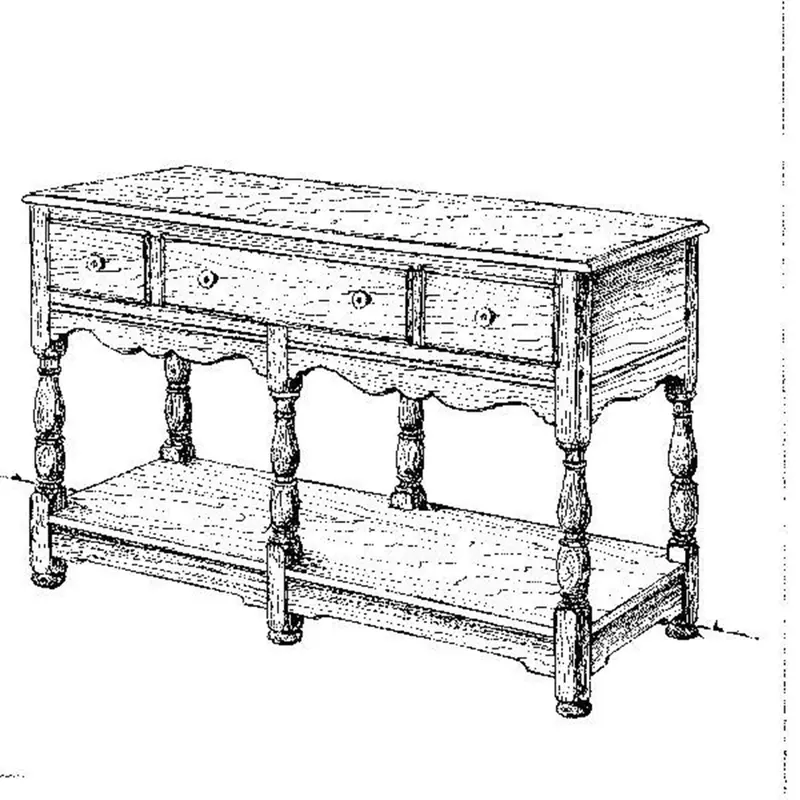 Welsh Buffet Construction Plan — Detailed Paper Woodworking Blueprint