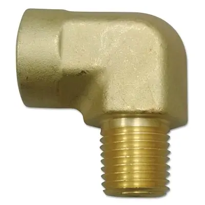 Western Enterprises 90° Brass Elbow Fitting – 1/4″ NPT Female to Male, 3000 PSI Rated