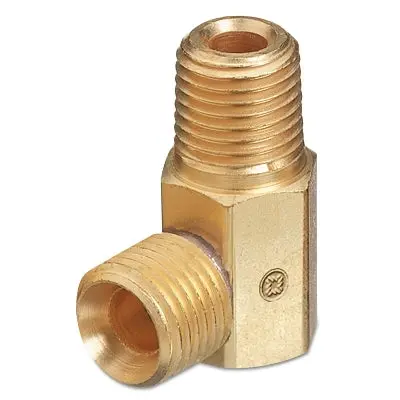 Western Enterprises B-Size Left-Hand 90° Brass Hose Elbow Adapter – Male/Male