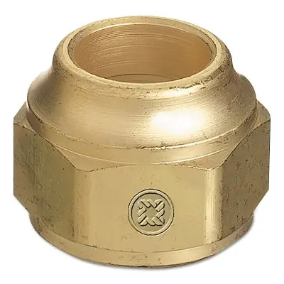 Western Enterprises Brass Torch Tip Nut – 15/16″–18 Female Hex Thread