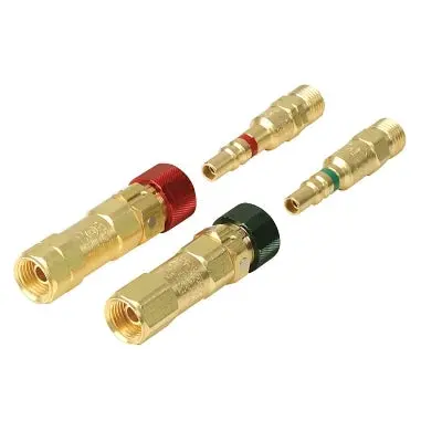 Western Enterprises QDB105 Male Plug & QDB101 Female Socket Quick-Connect Set — Oxygen/Inert Gas, Includes Check Valve