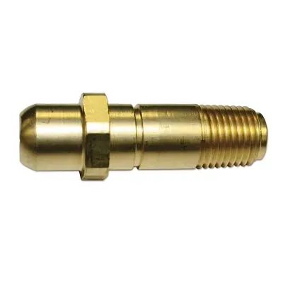 Western Enterprises Short-Body Oxygen Regulator Nipple – CGA-540, 1/4″ NPT, 2.0625″ Brass
