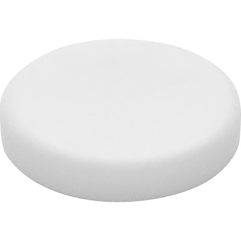 White Round Polishing Sponge – PS STF, 150 mm Diameter × 30 mm Thick