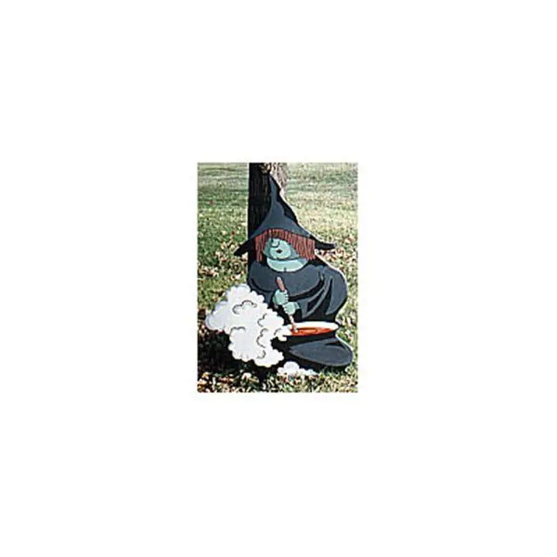 Witch with Cauldron Sculpture Plan – Halloween-Themed Wooden Decoration Template