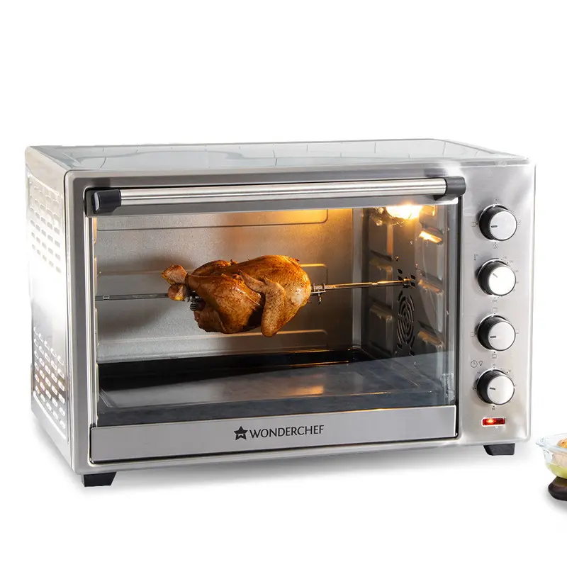 Wonderchef 48L Oven Toaster Griller (OTG) – Stainless Steel with Rotisserie, Auto Shut-Off & 6-Tier Temperature Control
